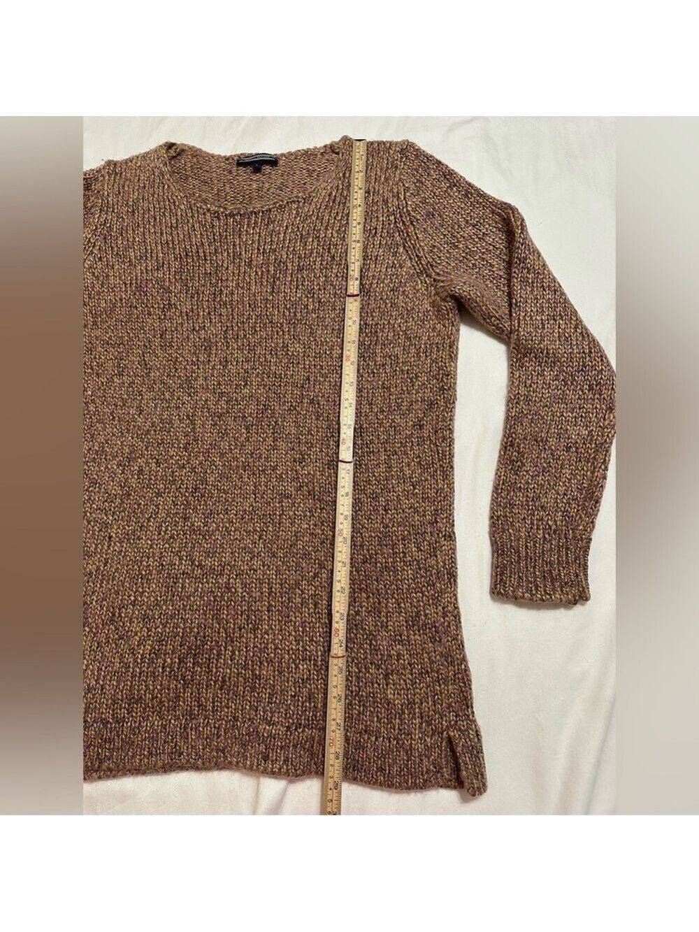 Tommy Hilfiger Gold Thread Mohair Sweater Shimmer Knit Winter Women’s L Heavy - Picture 10 of 16